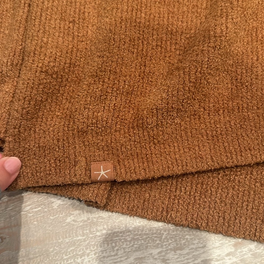Barefoot Dreams CozyChic Lite Half Zip Hi-Low Pullover Honey Size 2X - Picture 5 of 8